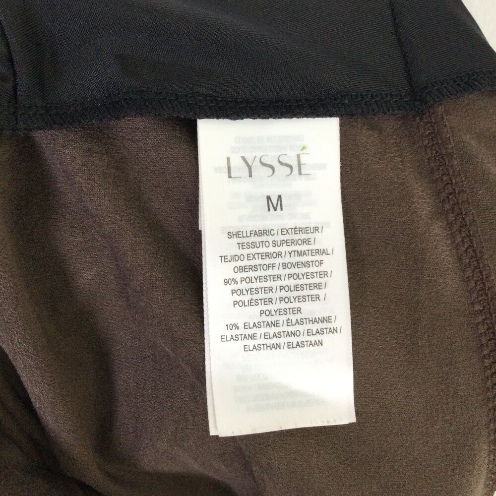 Lysse Womens Faux Suede High Waist Velvet Leggings Pull-On Dark Brown Size M - Picture 15 of 15